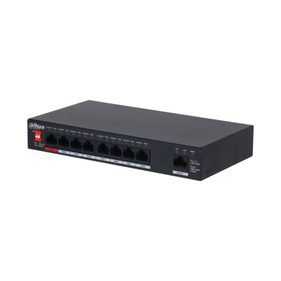 מתג רשת PoE דסקטופ 9 יציאות עם הספק 96W Dahua DH-PFS3009-8ET1GT-96