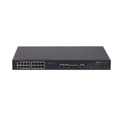 מתג רשת PoE מנוהל 16 יציאות עם הספק 190W Dahua DH-PFS4218-16ET-190
