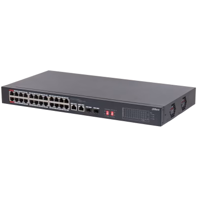 מתג רשת PoE לא מנוהל 24 יציאות עם הספק 240W Dahua DH-S3226-24ET-240