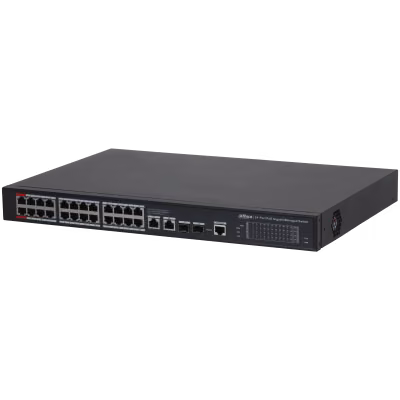 מתג רשת PoE מנוהל 24 יציאות עם הספק 240W Dahua DH-S4228-24GT-240