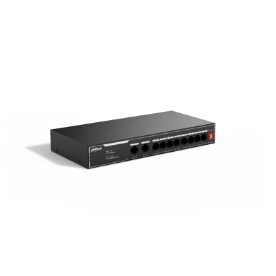 מתג רשת PoE עם 8 יציאות הזנה והספק 65W Dahua DH-SF1010LP