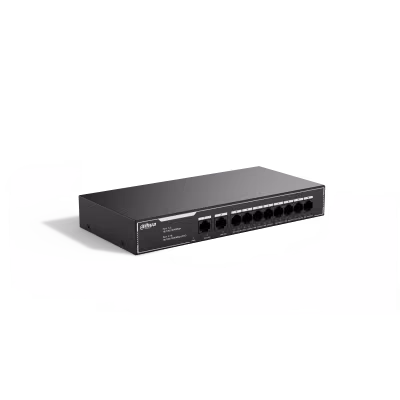 מתג רשת PoE Gigabit עם 8 יציאות הזנה והספק 65W Dahua DH-SG1010LP