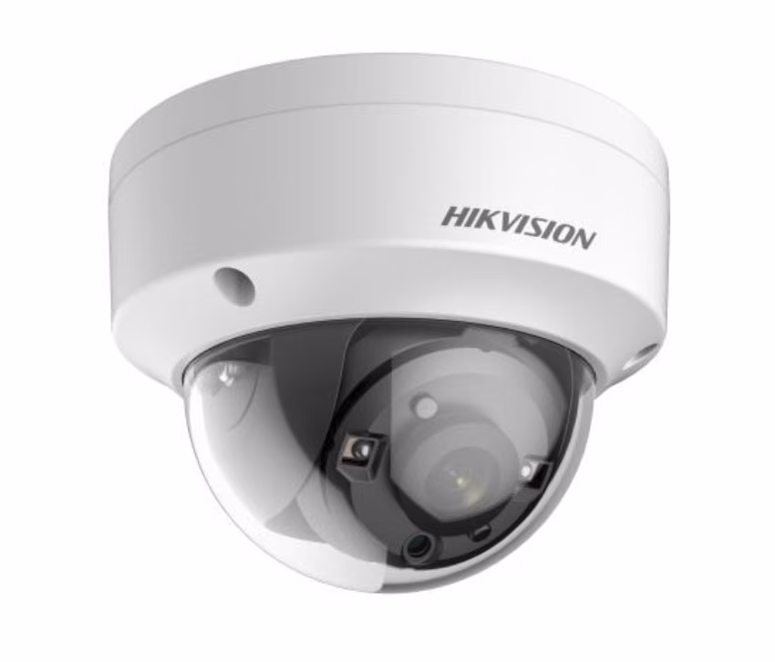 מצלמת אבטחה TVI כיפה עמידת ונדליזם 5MP תאורה חלשה Hikvision DS-2CE57H8T-VPITF