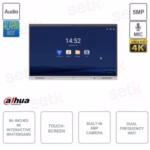 לוח חכם אינטראקטיבי 86 אינץ' 4K UHD עם מצלמה מובנית Dahua LCH86-MC410-B