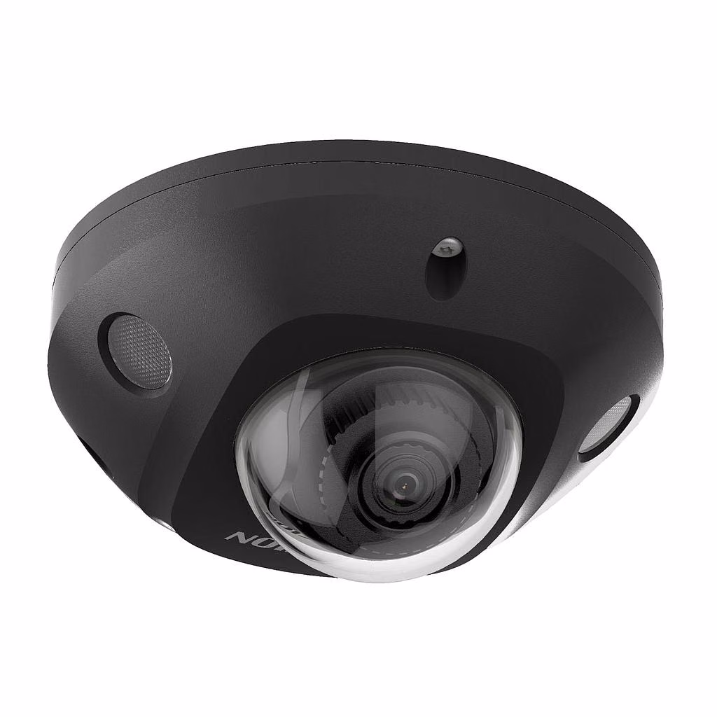 מצלמת אבטחה מיני כיפה 4MP שחורה AcuSense מיקרופון מובנה Hikvision DS-2CD2543G2-IS(2.8)BL