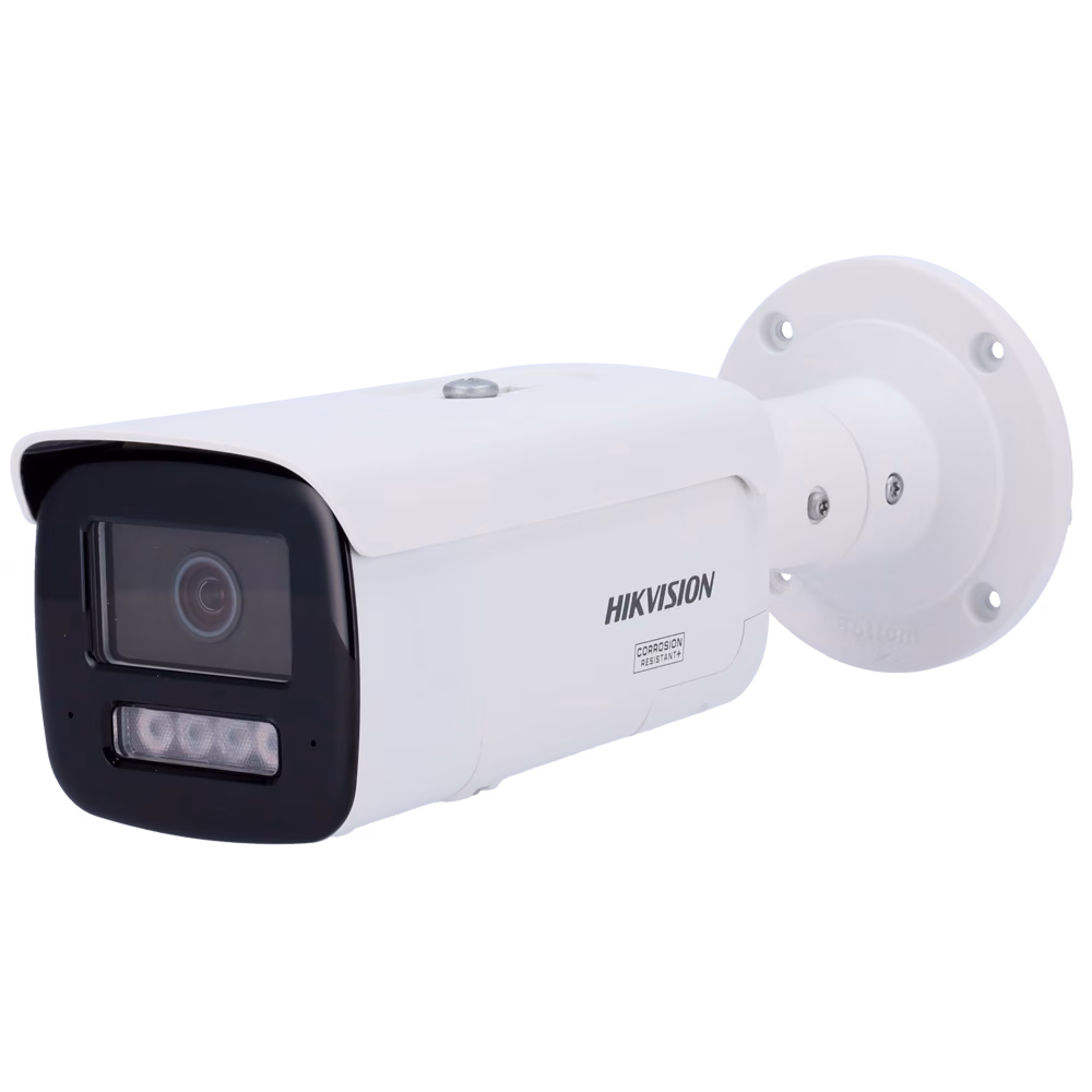 מצלמת אבטחה חיצונית בולט 8MP עם ColorVu 3.0 ותאורה היברידית, עדשת 2.8mm, צבע לבן - Hikvision DS-2CD2T87G3-LIS2UY/SR