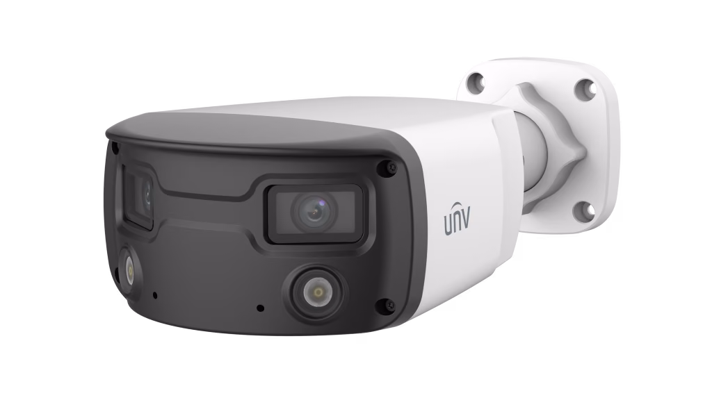 מצלמת צינור צבע מלא בלילה, 180° עם עדשה כפולה, 4MP לתנאי חוץ מסדרת Prime III-Color Hunter Uniview IPC2K24SE-ADF40KMC-WL-I0